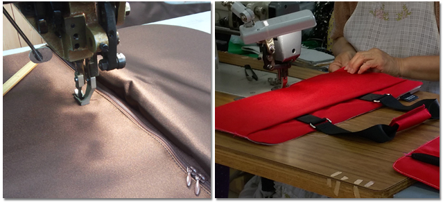 日本製鞄制作風景,職人が丁寧に縫い上げます。